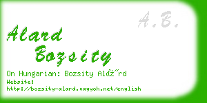 alard bozsity business card